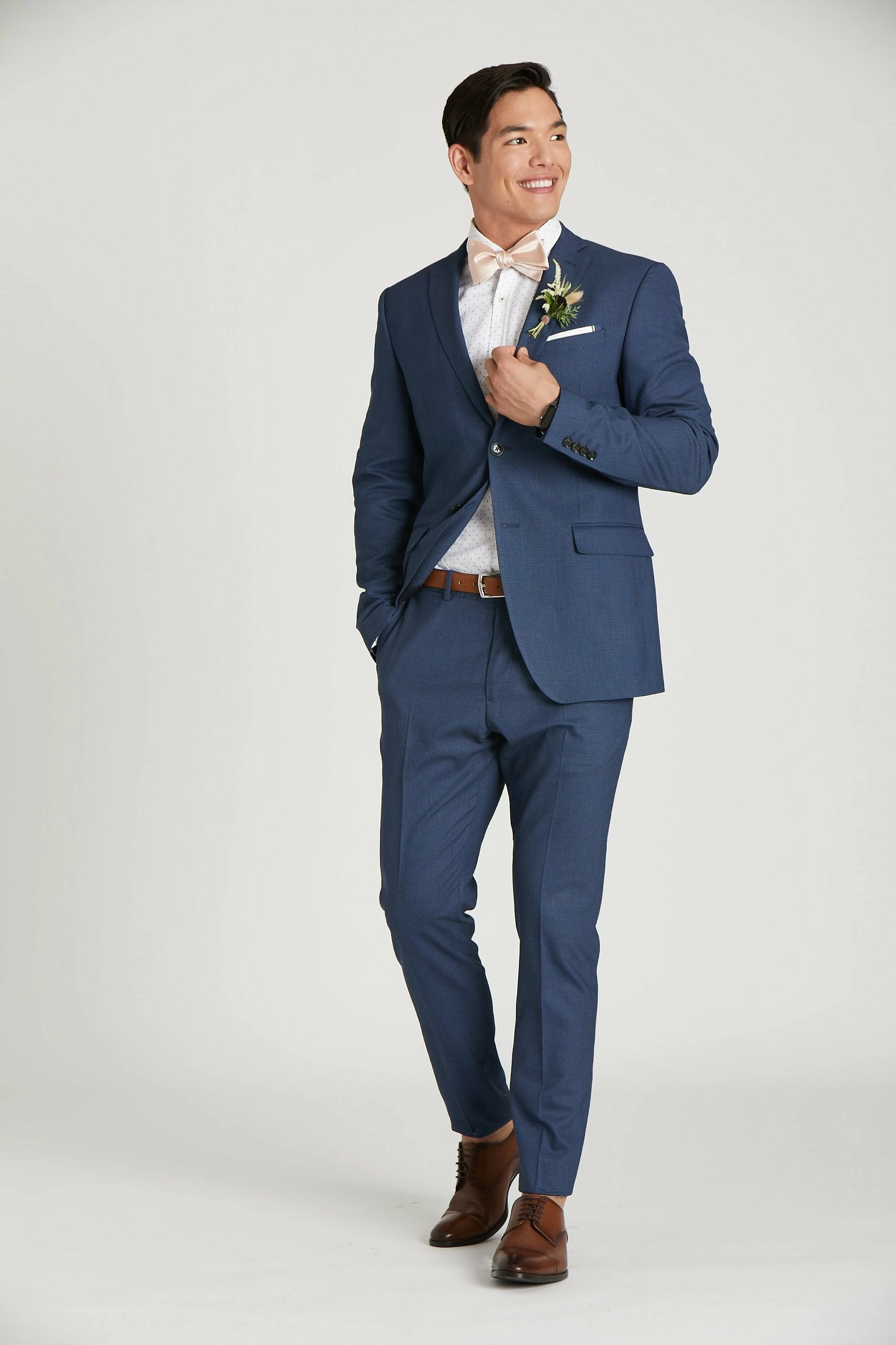 Daniel Bow Tie - Pale Blush Sateen 5 Daniel Bow Tie - Pale Blush Sateen - Image 5