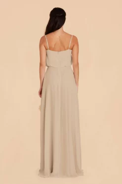 Gwennie Dress - Almond 21 Gwennie Dress - Almond -US Skirt Sales 2024 almond gwennie convertible slit bridesmaid dress 01