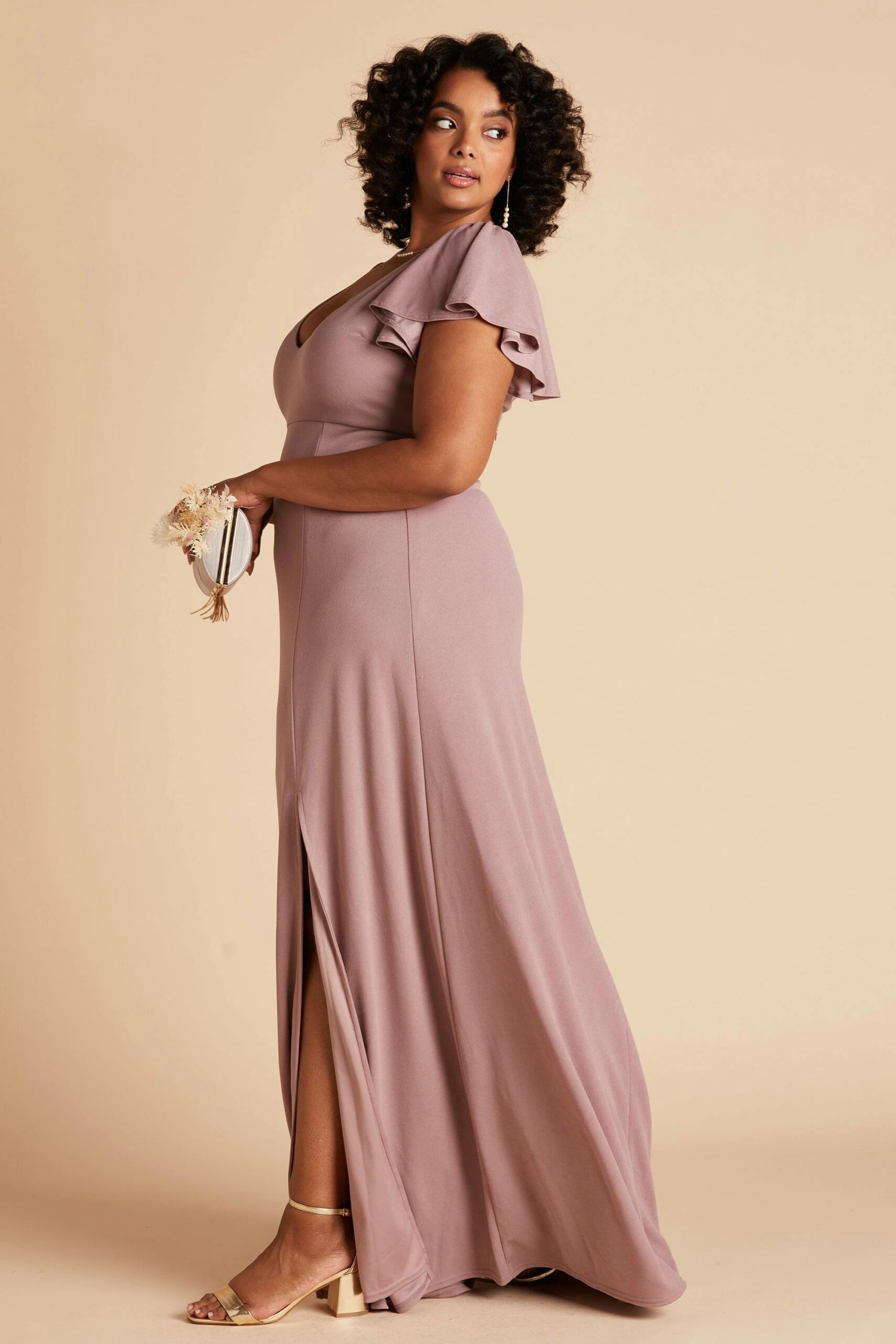 Hannah Crepe Dress - Dark Mauve 6 Hannah Crepe Dress - Dark Mauve - Image 6