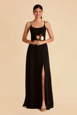 Amy Chiffon Dress - Black -US Skirt Sales 2024 black amy bridesmaid dress 02