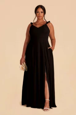 Doris Chiffon Dress - Black 11 Doris Chiffon Dress - Black -US Skirt Sales 2024 black doris plus size bridesmaid dress 01