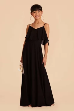 Janie Convertible Junior Dress - Black -US Skirt Sales 2024 black janie convertible junior bridesmaid dress 03