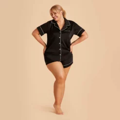 Jonny Satin Short Sleeve Pajama Top - Black 29 Jonny Satin Short Sleeve Pajama Top - Black -US Skirt Sales 2024 black jonny plus size satin short sleeve pajama top and shorts bridesmaid pajamas 02 4db4ea2c 1e56 4ca4 b7ec 3616aef4fce1