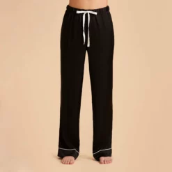 Jonny Satin Pajama Pants - Black