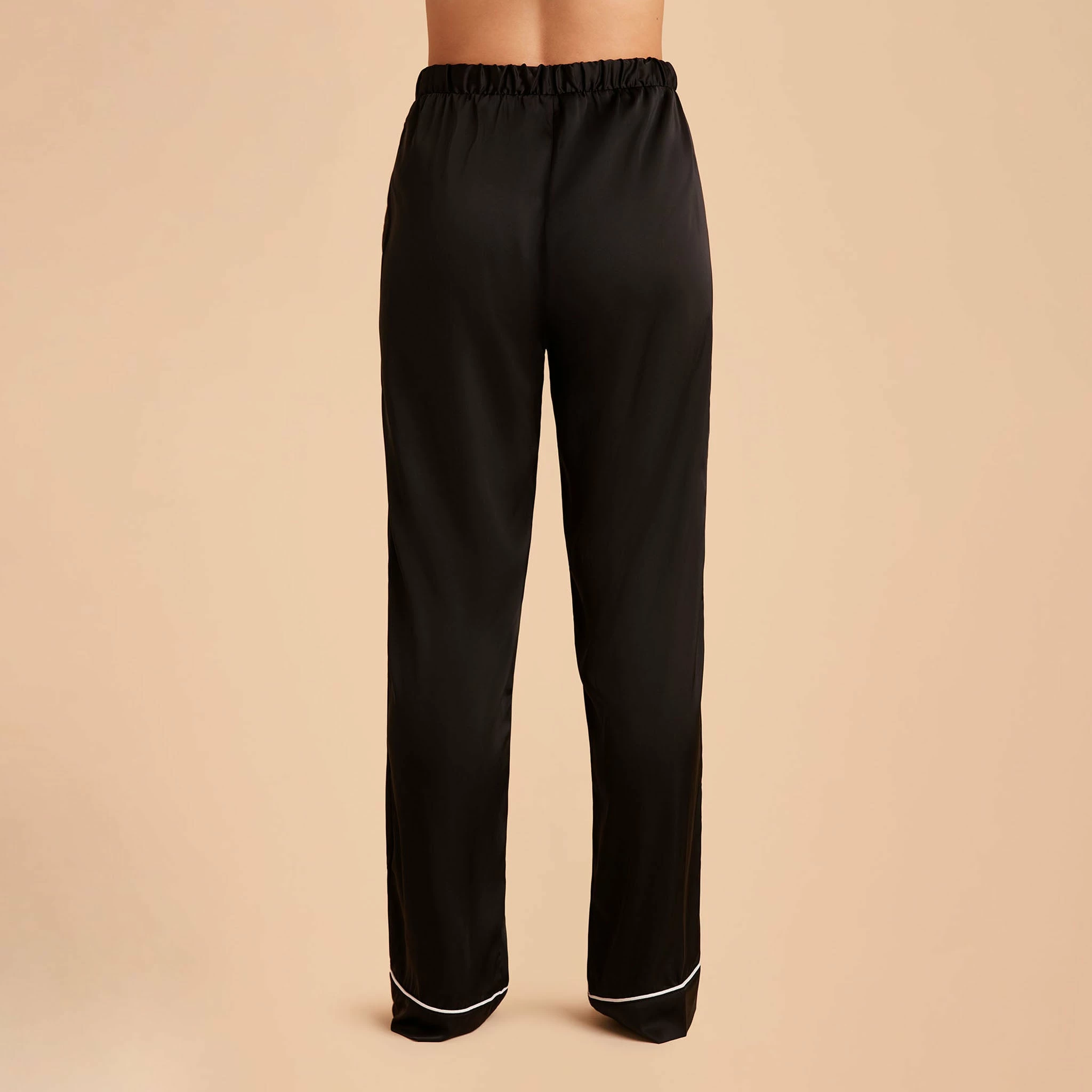 Jonny Satin Pajama Pants - Black 4 Jonny Satin Pajama Pants - Black - Image 4