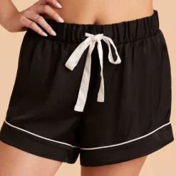 Jonny Satin Pajama Shorts - Black -US Skirt Sales 2024 black jonny satin shorts bridesmaid pajamas TMS LIVE PREVIEW