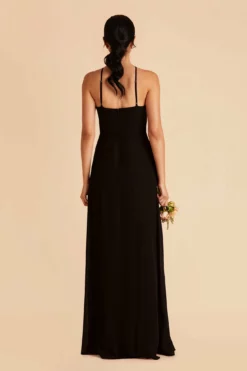 Juliet Chiffon Dress - Black -US Skirt Sales 2024 black juliet slit bridesmaid dress 04