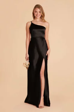 Kensie Shiny Satin Dress - Black