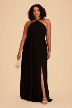 Kiko Chiffon Dress - Black -US Skirt Sales 2024 black kiko slit plus size bridesmaid dress 02 c3455135 ef6c 4e52 9ce6 03be5e8d4347