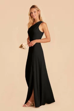 Kira Crepe Dress - Black 19 Kira Crepe Dress - Black -US Skirt Sales 2024 black kira crepe bridesmaid dress 01