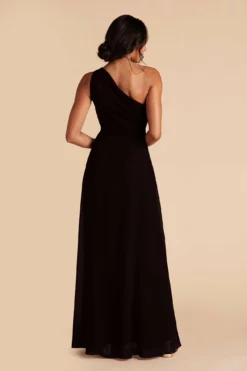 Kira Dress - Black -US Skirt Sales 2024 black kira slit bridesmaid dress 01