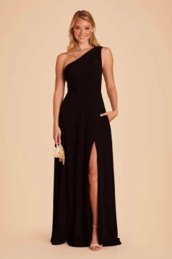 Kira Dress - Black -US Skirt Sales 2024 black kira slit bridesmaid dress 04