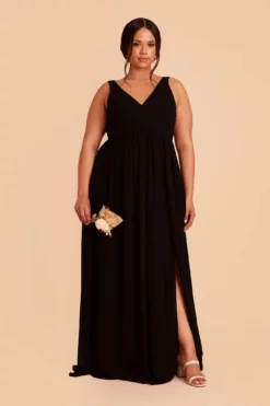 Laurie Empire Dress - Black -US Skirt Sales 2024 black laurie slit plus size bridesmaid dress 01 6fb43673 e277 4410 8ddb defcb8202fa9