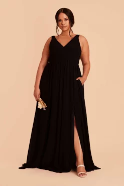 Laurie Empire Dress - Black -US Skirt Sales 2024 black laurie slit plus size bridesmaid dress 03 aa9daa13 fb8e 41c5 a7a2 aeca7fe9227d