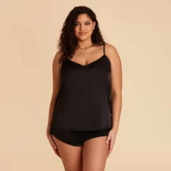 Olivia Cami And Shorts Set - Black -US Skirt Sales 2024 black olivia plus size satin cami top bridesmaid pajamas 02 844273ce c64f 4515 902a 423b3333f427