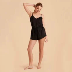 Olivia Cami And Shorts Set - Black