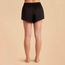 Olivia PJ Shorts - Black -US Skirt Sales 2024 black olivia satin cami shorts bridesmaid pajamas 02