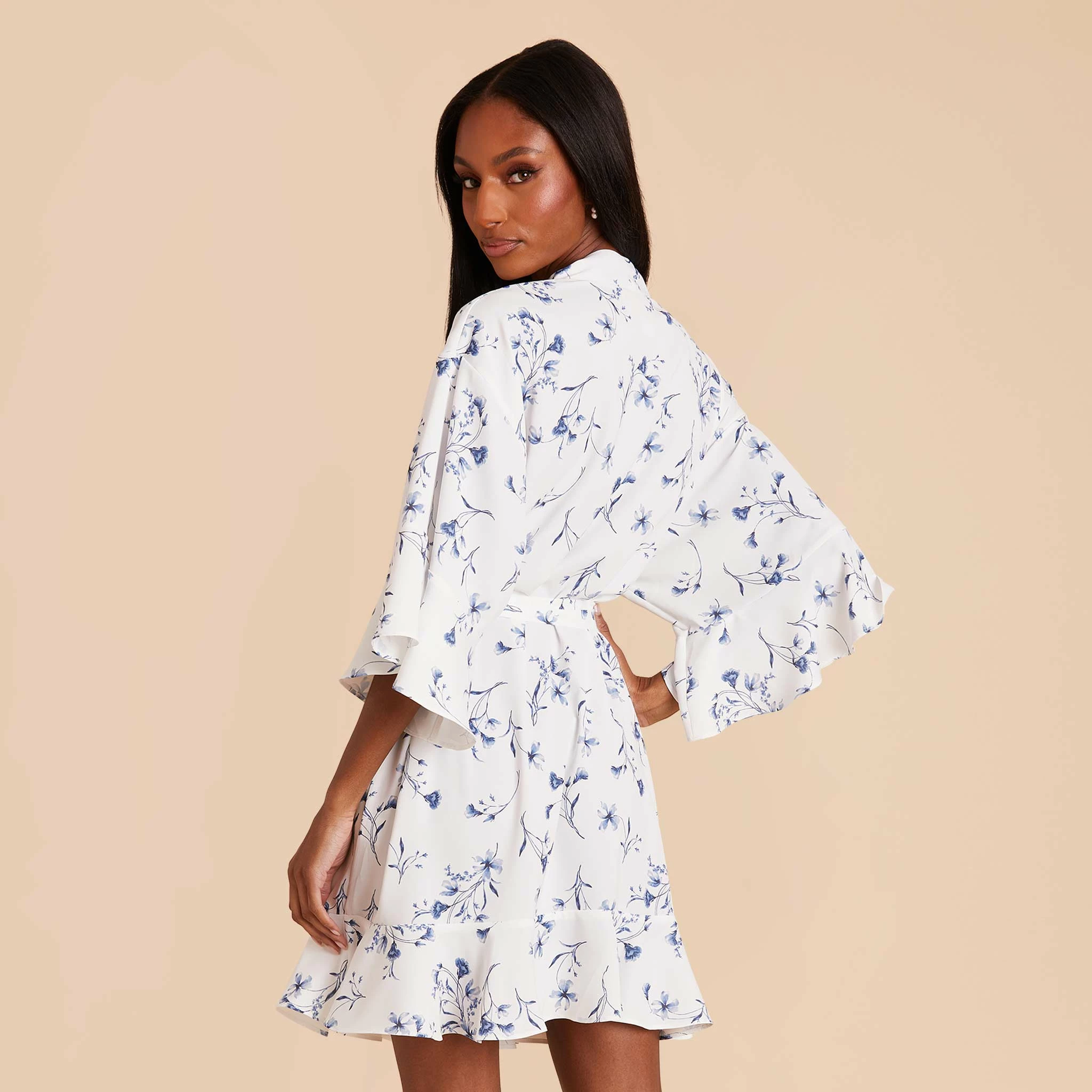 Kenny Floral Ruffle Robe - Blue Le Fleur 7 Kenny Floral Ruffle Robe - Blue Le Fleur - Image 7