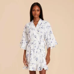 Kenny Floral Ruffle Robe - Blue Le Fleur 13 Kenny Floral Ruffle Robe - Blue Le Fleur -US Skirt Sales 2024 blue le fleur kenny floral ruffle bridesmaid robe 08