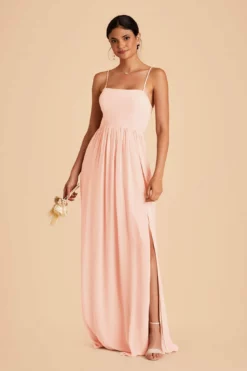 August Convertible Dress - Blush Pink 11 August Convertible Dress - Blush Pink -US Skirt Sales 2024 blush pink august convertible slit bridesmaid dress 03