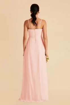 Chris Convertible Chiffon Dress - Blush Pink -US Skirt Sales 2024 blush pink chris convertible bridesmaid dress 01