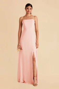 Chris Convertible Chiffon Dress - Blush Pink -US Skirt Sales 2024 blush pink chris convertible bridesmaid dress 02