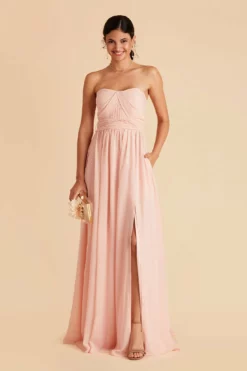 Grace Convertible Dress - Blush Pink -US Skirt Sales 2024 blush pink convertible slit bridesmaid dress 04