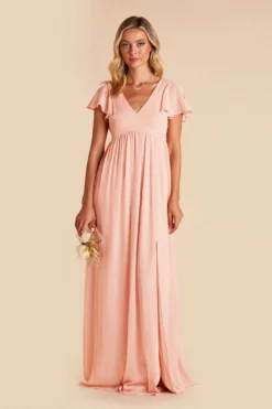 Hannah Empire Dress - Blush Pink -US Skirt Sales 2024 blush pink hannah bridesmaid dress 01