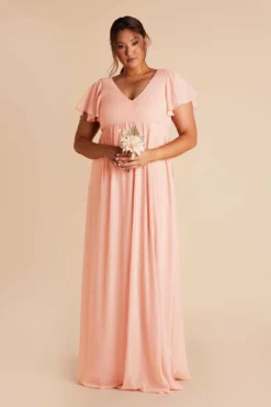 Hannah Empire Dress - Blush Pink -US Skirt Sales 2024 blush pink hannah plus size bridesmaid dress 01
