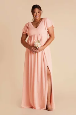 Hannah Empire Dress - Blush Pink -US Skirt Sales 2024 blush pink hannah plus size bridesmaid dress 02