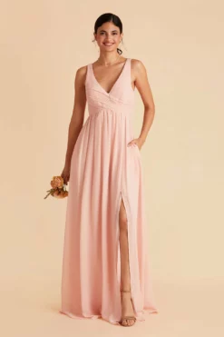 Laurie Empire Dress - Blush Pink 12 Laurie Empire Dress - Blush Pink -US Skirt Sales 2024 blush pink laurie slit bridesmaid dress 05