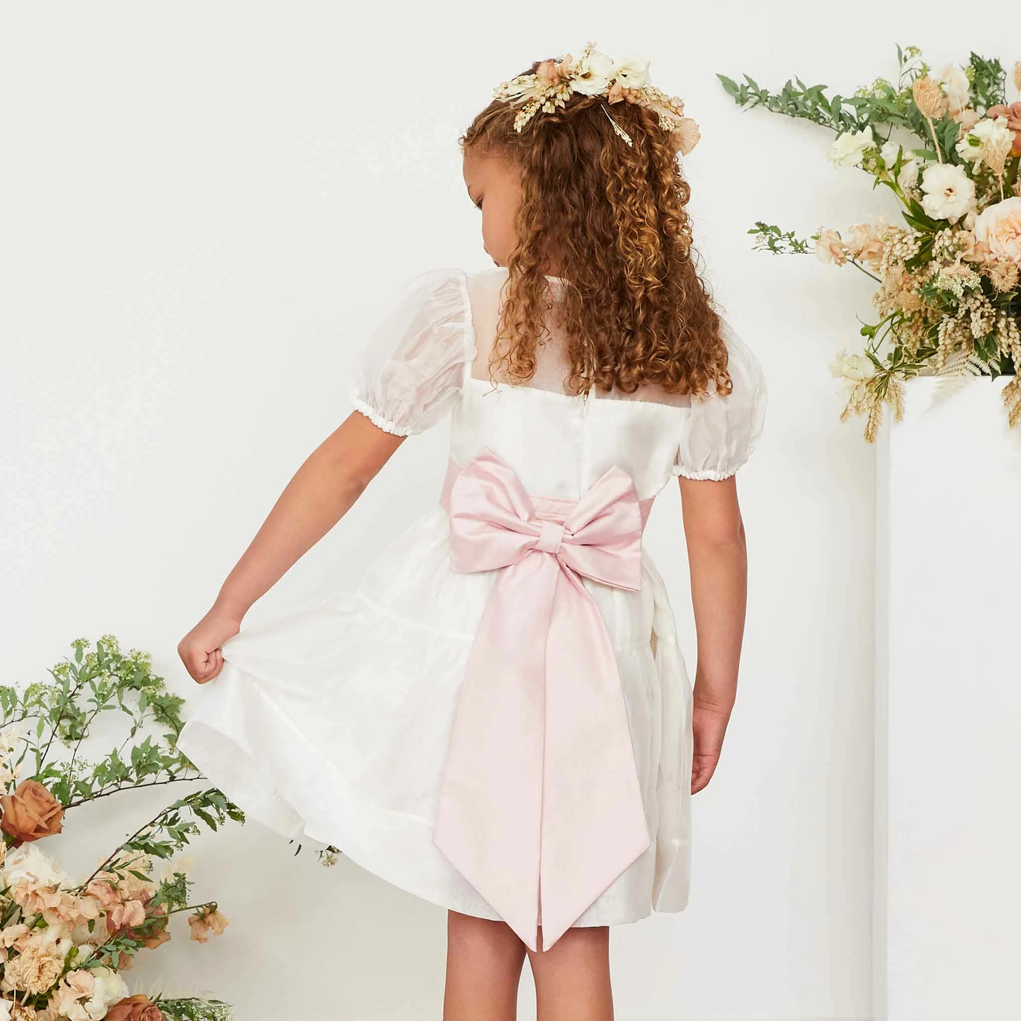 Liz Flower Girl Sash - Blush Pink 2 Liz Flower Girl Sash - Blush Pink - Image 2