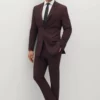 Burgundy Groomsman Suit By SuitShop