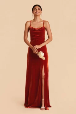 Ash Velvet Dress - Burnt Orange -US Skirt Sales 2024 burnt orange ash convertible bridesmaid dress 03