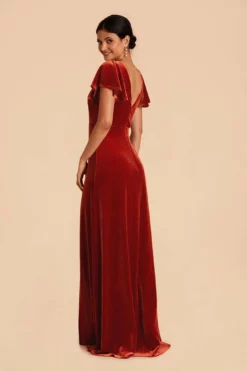 Hannah Velvet Dress - Burnt Orange -US Skirt Sales 2024 burnt orange hannah convertible bridesmaid dress 04