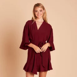 Kenny Ruffle Robe - Cabernet -US Skirt Sales 2024 c541e3089daf82855ede1bc4f83b1957