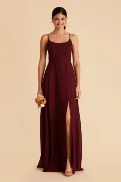 Amy Chiffon Dress - Cabernet