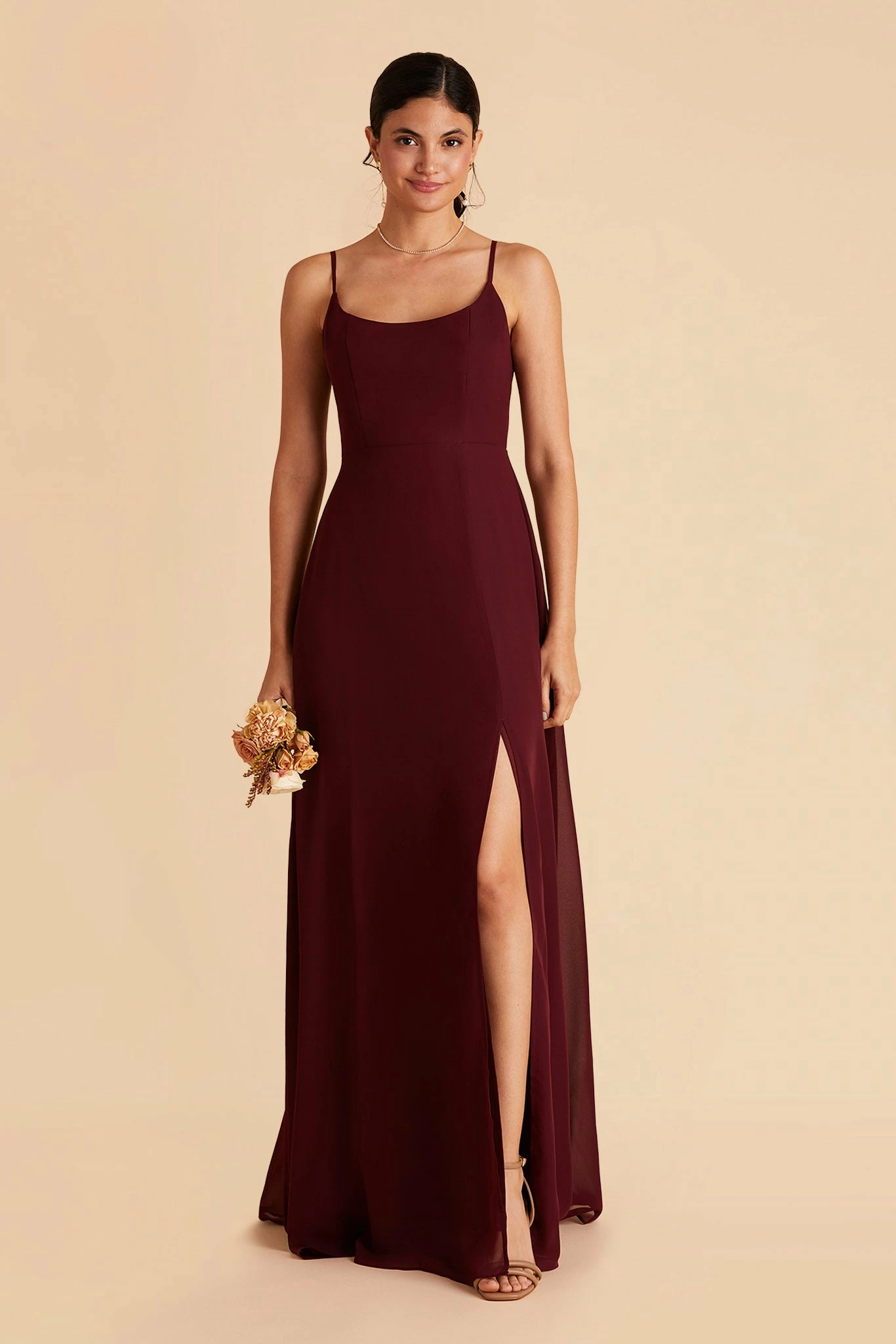 Amy Chiffon Dress - Cabernet 4 Amy Chiffon Dress - Cabernet - Image 4