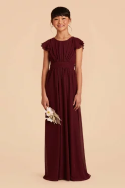 Celine Junior Dress - Cabernet -US Skirt Sales 2024 cabernet celine junior bridesmaid dress 02