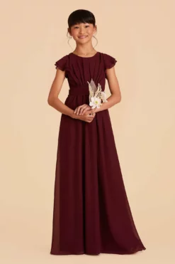 Celine Junior Dress - Cabernet -US Skirt Sales 2024 cabernet celine junior bridesmaid dress 04