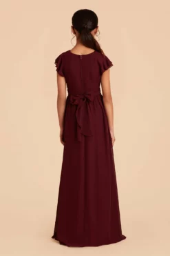 Celine Junior Dress - Cabernet -US Skirt Sales 2024 cabernet celine junior bridesmaid dress 06