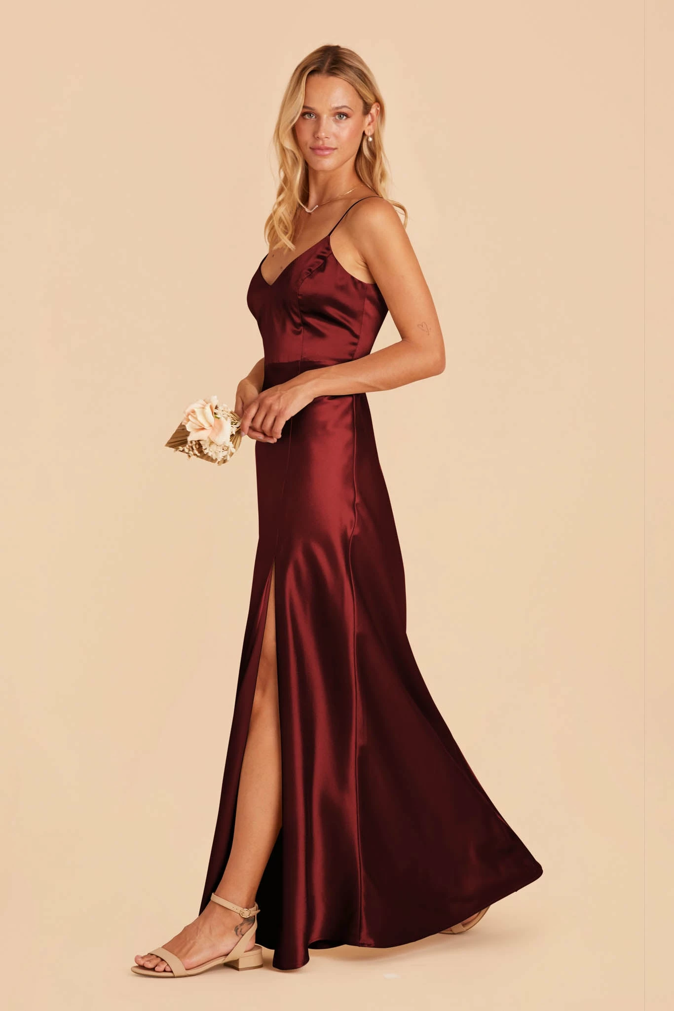Jay Shiny Satin Dress - Cabernet 5 Jay Shiny Satin Dress - Cabernet - Image 5