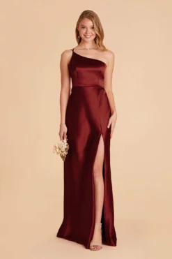 Kensie Shiny Satin Dress - Cabernet
