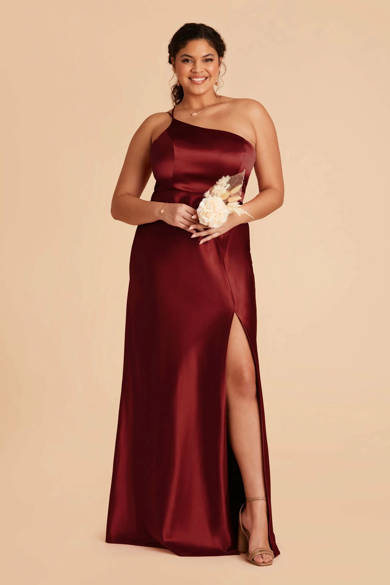Kensie Shiny Satin Dress - Cabernet - Image 2
