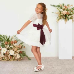 Liz Flower Girl Sash - Cabernet 9 Liz Flower Girl Sash - Cabernet -US Skirt Sales 2024 cabernet liz flower girl sash 03