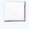Jason Shoestring Piped Pocket Square - Cabernet