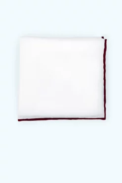 Jason Shoestring Piped Pocket Square - Cabernet