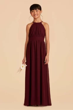 Sienna Junior Dress - Cabernet -US Skirt Sales 2024 cabernet sienna junior bridesmaid dress 01