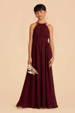 Sienna Junior Dress - Cabernet -US Skirt Sales 2024 cabernet sienna junior bridesmaid dress 04