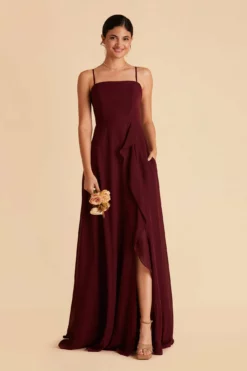 Winnie Convertible Chiffon Dress - Cabernet -US Skirt Sales 2024 cabernet winnie convertible bridesmaid dress 02